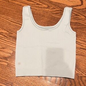 Athleta Light Gray Ribbed Crop Tank
